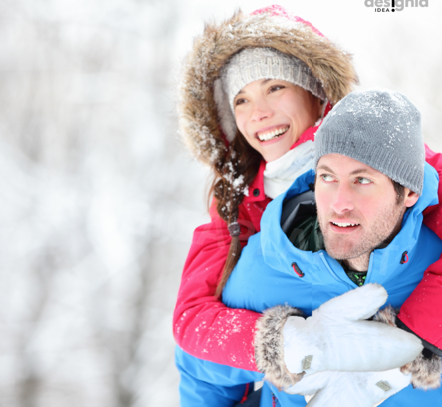 Wanten Fluffy Fake fur voor dames-wit