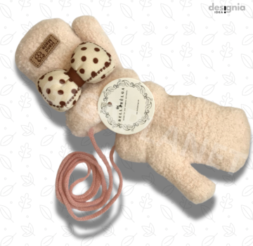 BellaBelga- Belgisch merk Wanten voor kinderen (tot 3j) Petit Papillon van Bellabelga-Licht beige