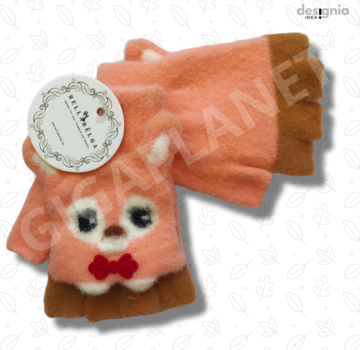 BellaBelga- Belgisch merk Winter TRANSFORMER-OPENVINGER FOXY Handschoenen zalmroze