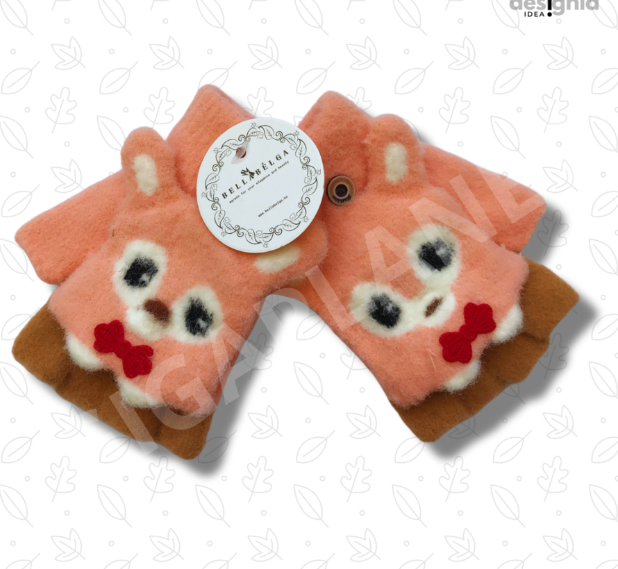 Winter TRANSFORMER-OPENVINGER FOXY Handschoenen zalmroze