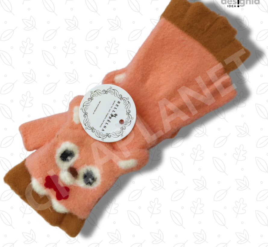 Winter TRANSFORMER-OPENVINGER FOXY Handschoenen zalmroze