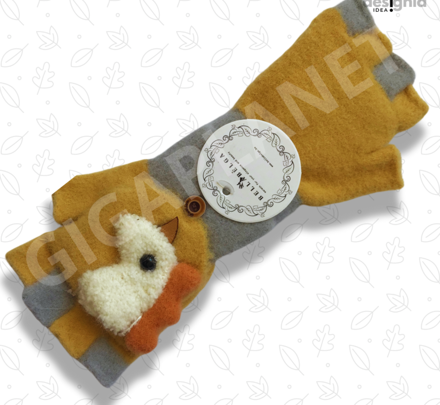 Winter TRANSFORMER-OPENVINGER UNICORN   Handschoenen-donkergeel grijs