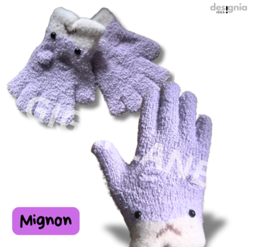 BellaBelga- Belgisch merk Handschoenen MIGNON voor kids (vanaf 5j.) van BellaBelga - lavendel - lichtpaars