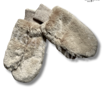 Wanten Fluffy Fake fur voor dames-Bruin