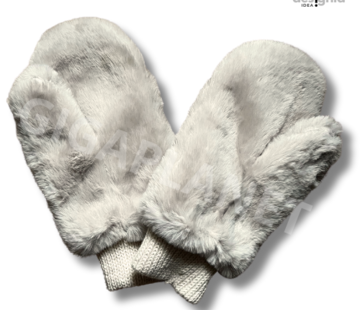 Wanten Fluffy Fake fur voor dames - gebroken wit