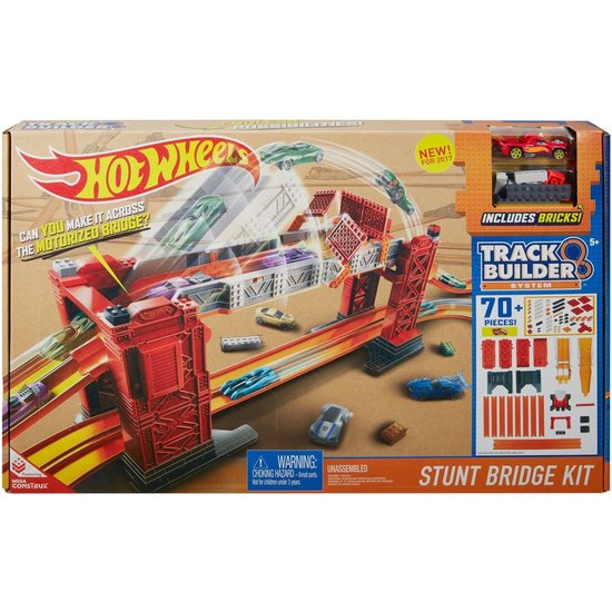 Mattel Hot Wheels - Track Builder Stuntbrug Set - Racebaan