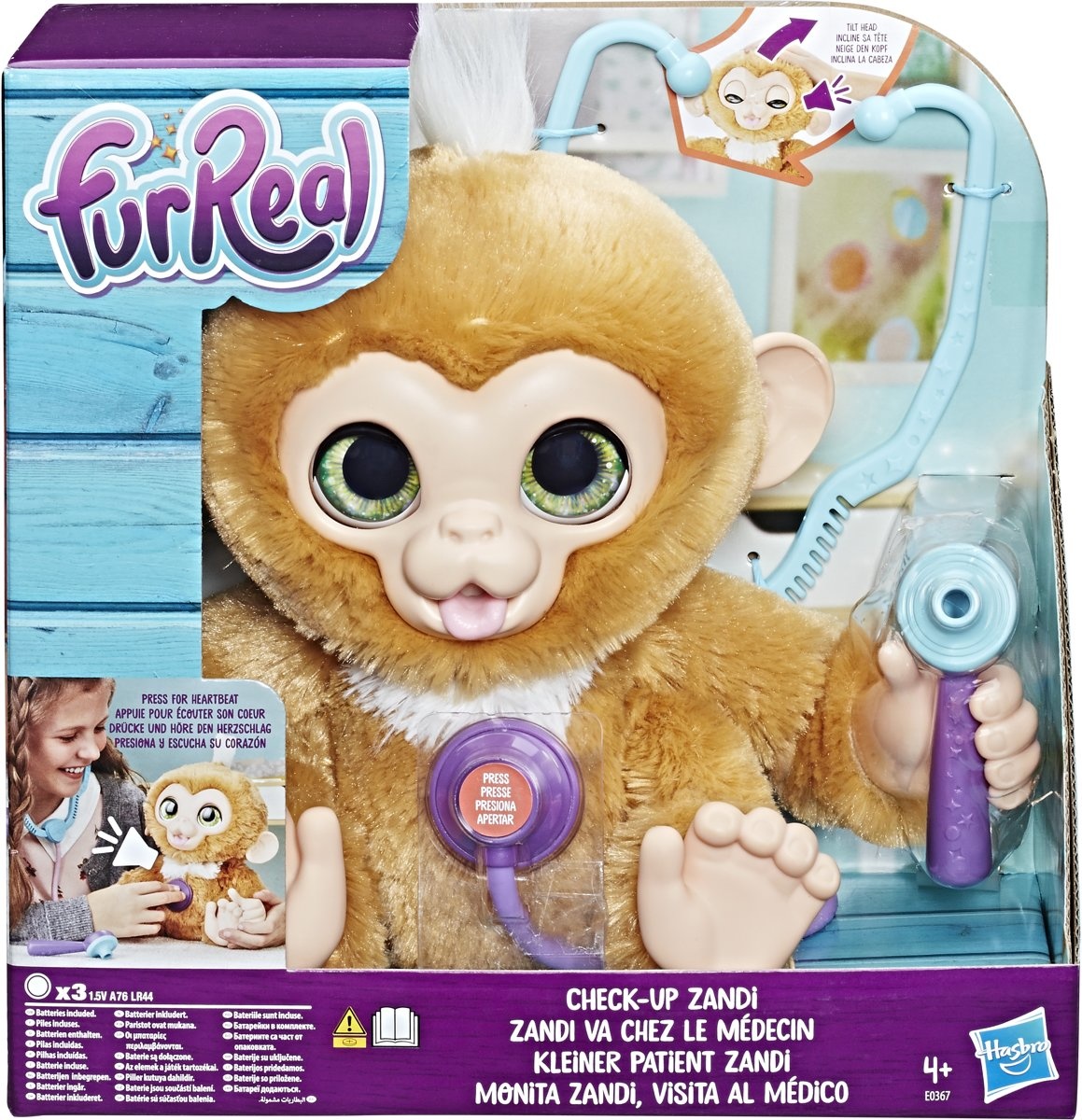 FurReal Zandi Het Zieke Aapje - Interactieve Knuffel | PS Toys