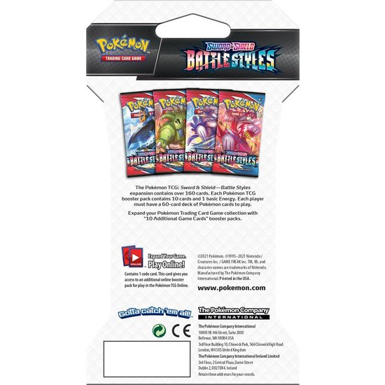 Pokémon  Pokémon Sword & Shield Battle Styles Sleeved Booster Pack