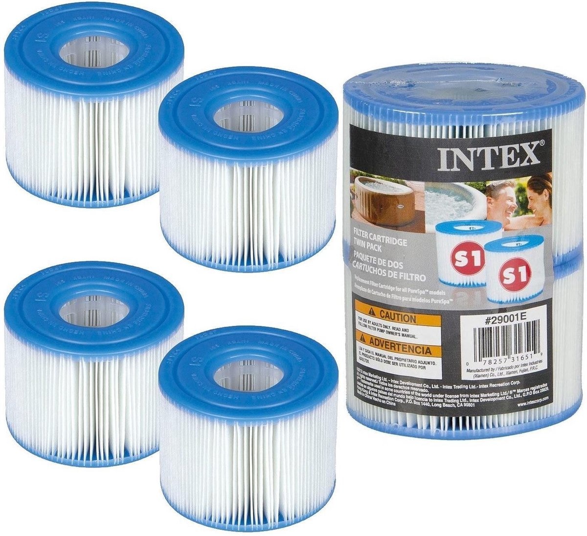 4 Intex Filter Cartridges for Spa Filters - Intex Type S1