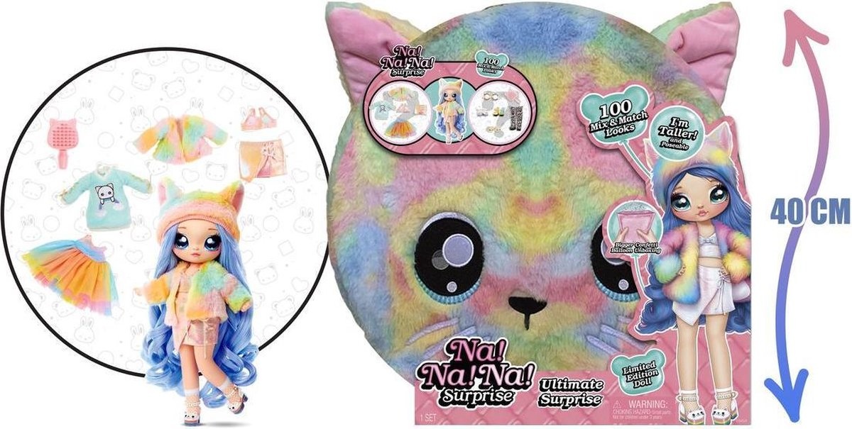 Na Na Na Surprise Ultimate Surprise Rainbow Kitty w/ New Taller
