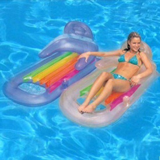 Intex  Intex King kool lounge luchtbed wit of blauw 160 x 85 cm