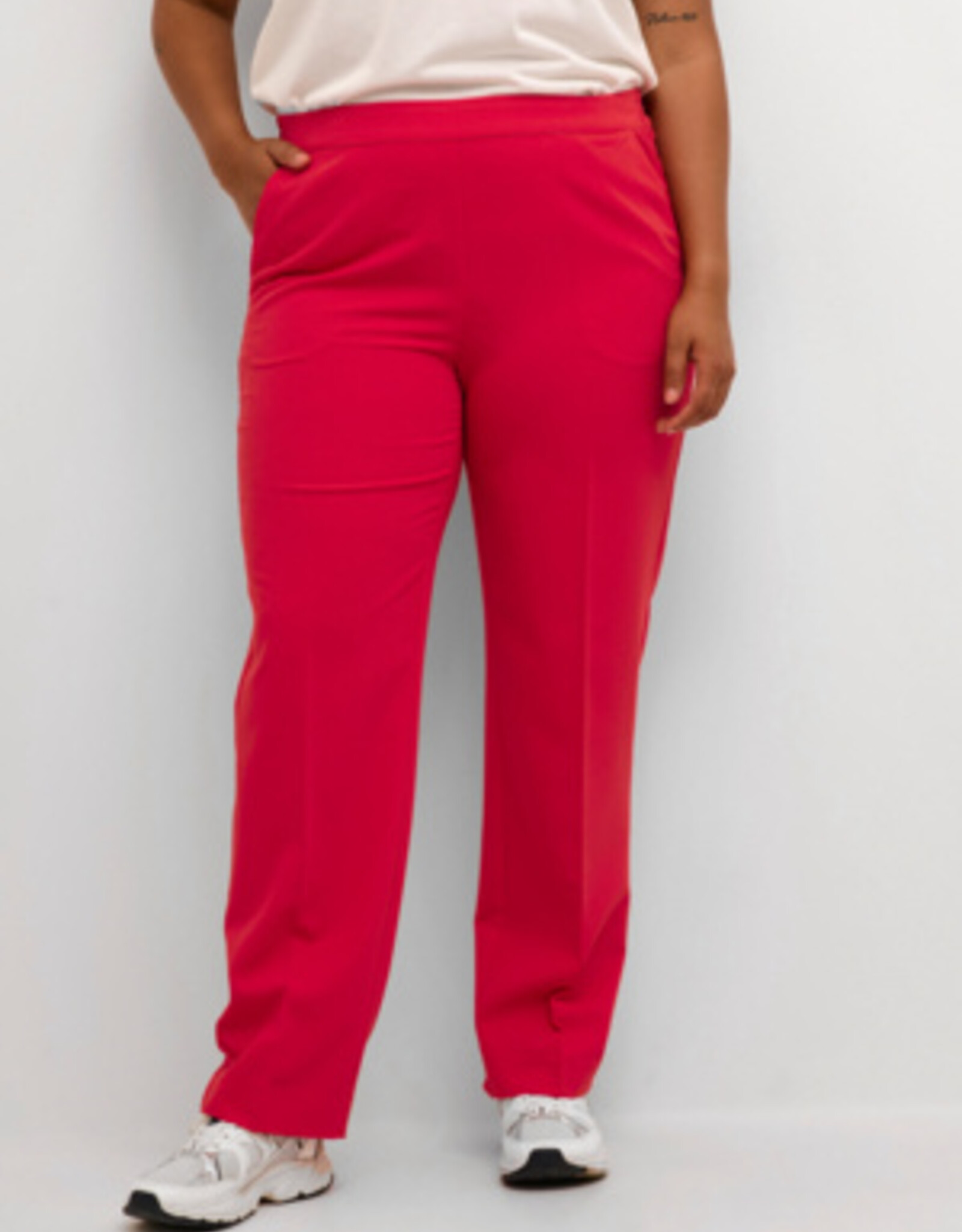 Kaffe curve Broek KCsakira Long Pants Virtual Pink