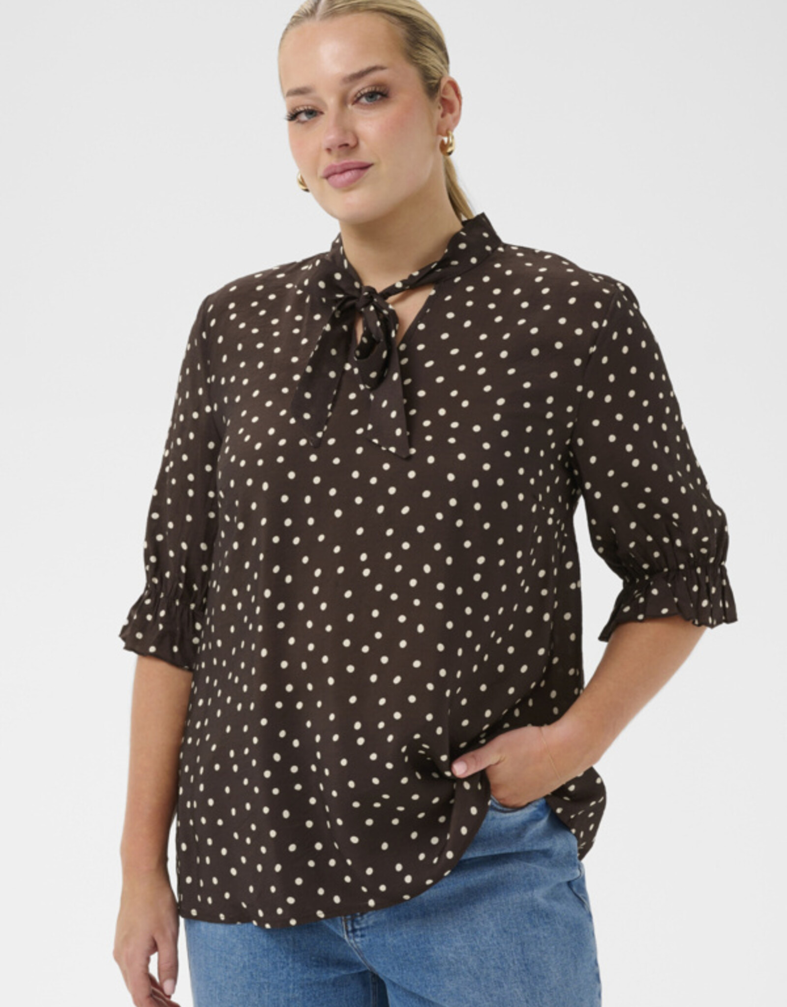 Kaffe curve Bloes KCditte Blouse Coffe Bean