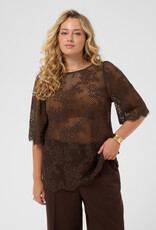 Kaffe curve Bloes KCcarley Lace Blouse Coffe Bean