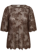 Kaffe curve Bloes KCcarley Lace Blouse Coffe Bean