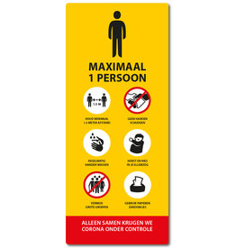 Sticker - Binnen - Geel Lift Maximaal 1 persoon