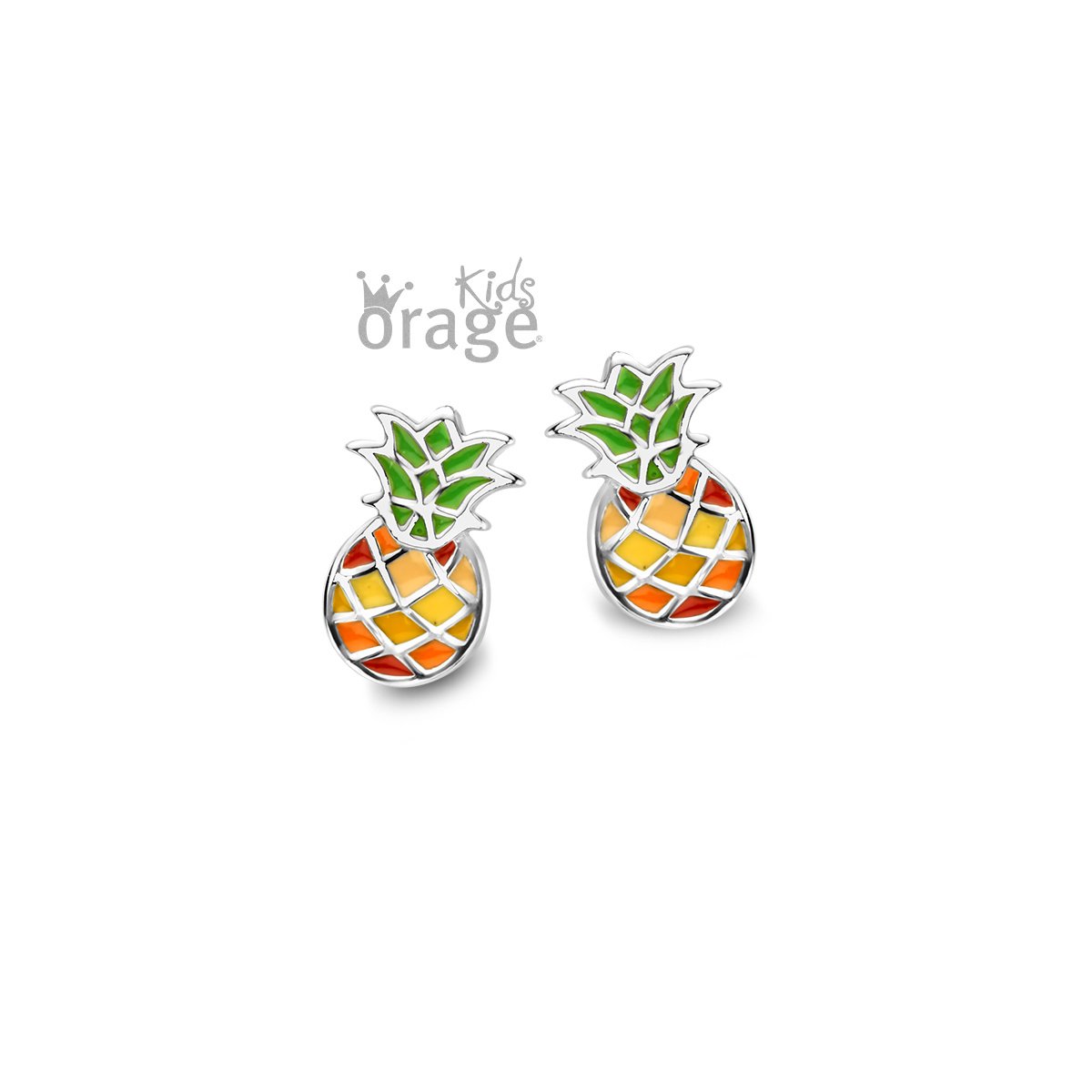 Orage kids K2389 Oorringen ananas multicolor