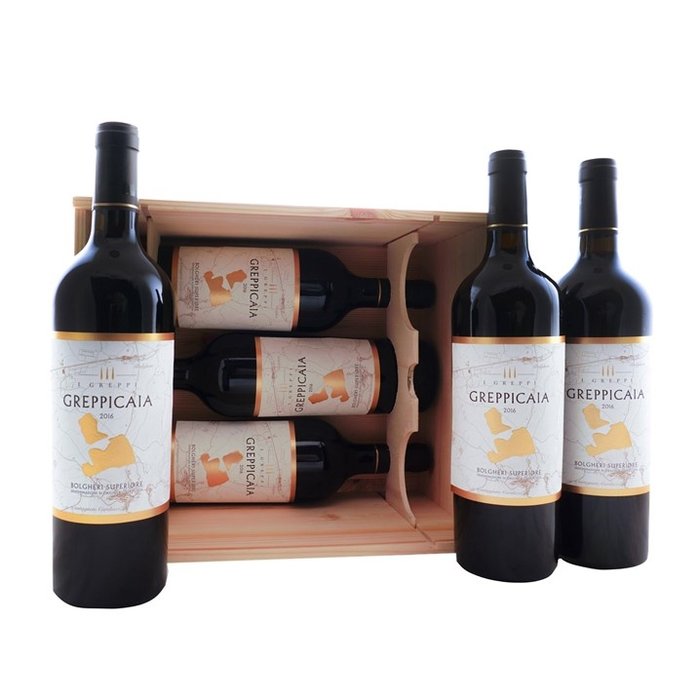 I Greppi GREPPICAIA Bolgheri DOC Superiore  - Wijnkelder kist met 6 flessen