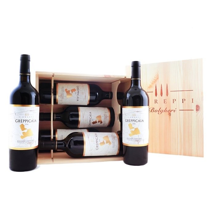 I Greppi GREPPICAIA Bolgheri DOC Superiore  - Wijnkelder kist met 6 flessen
