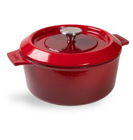 WOLL WOLL 124CI-010 IRON CASSEROLES 4.2 LTR ROND 24X11CM CHILI RED