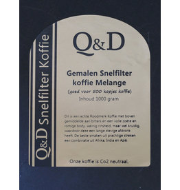 Q&D KOFFIEBONEN -COFFEE BEANS- KOFFIEBONEN 1000GRAM SNELFILTER GEWALSTE KOFFIE