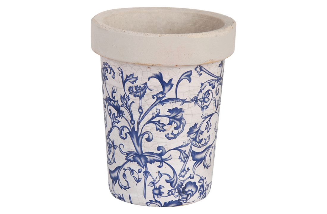 Esschert design - Aged ceramic long tom bloempot