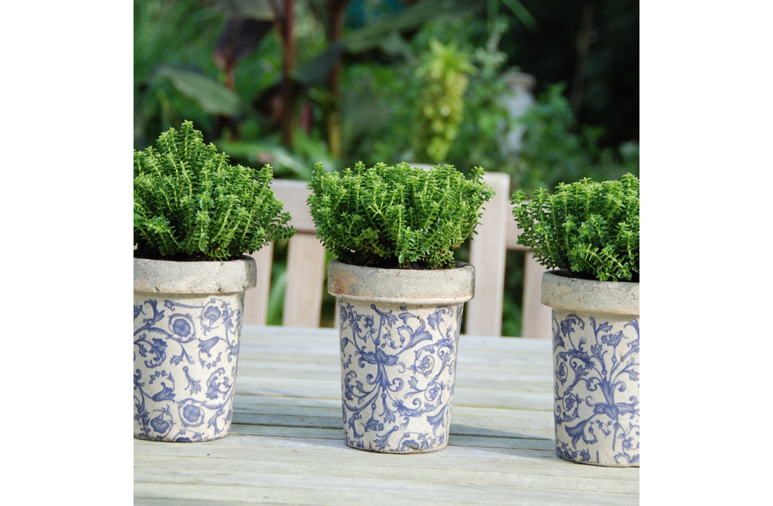 Esschert design - Aged ceramic long tom bloempot