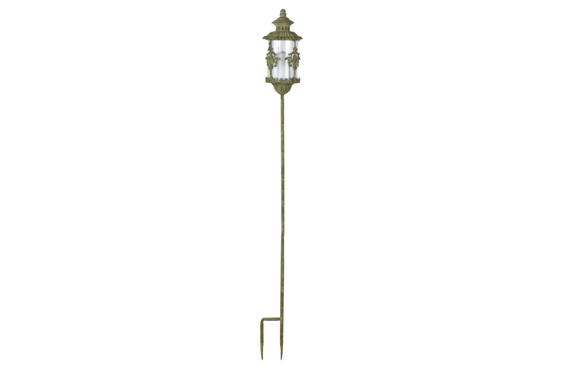 Esschert design - Aged Metal Green lantaarn op paal