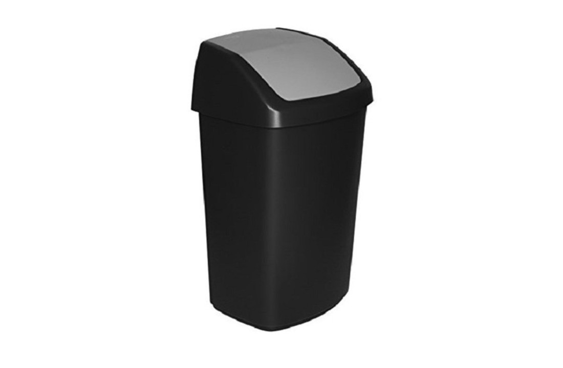 afvalbak Swing 50L zwart/grijs