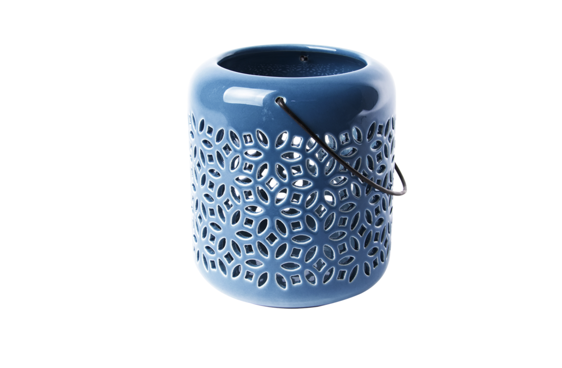 Esschert design - 50 tinten blauw windlicht - M