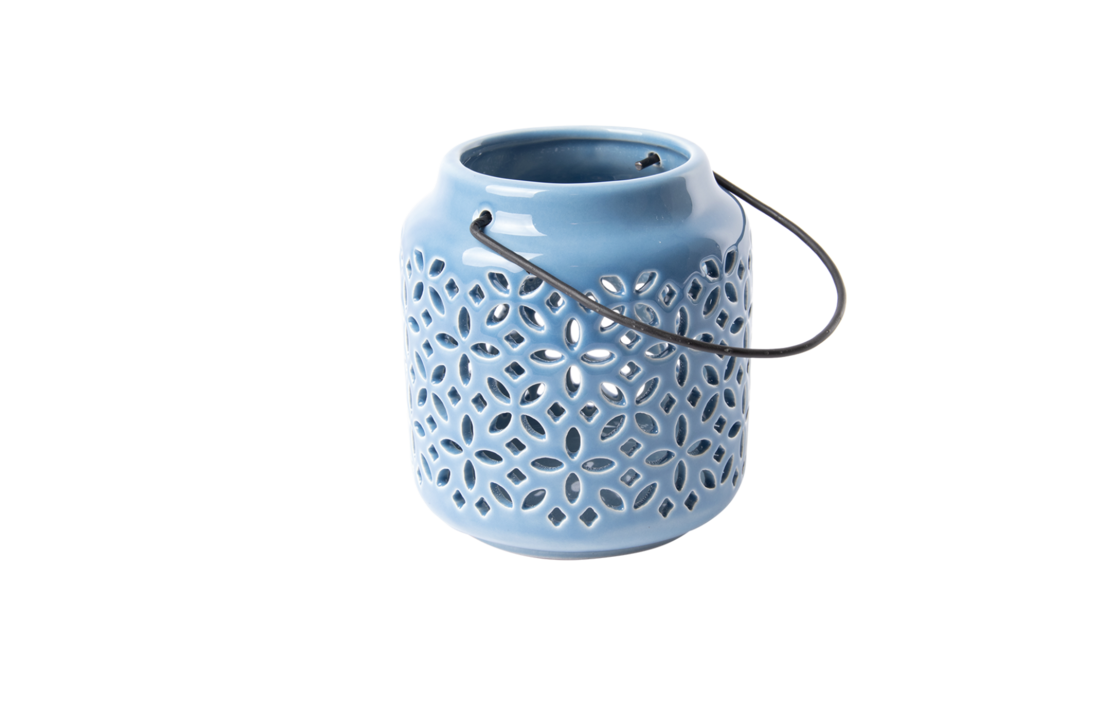 Esschert design - 50 tinten blauw windlicht - S