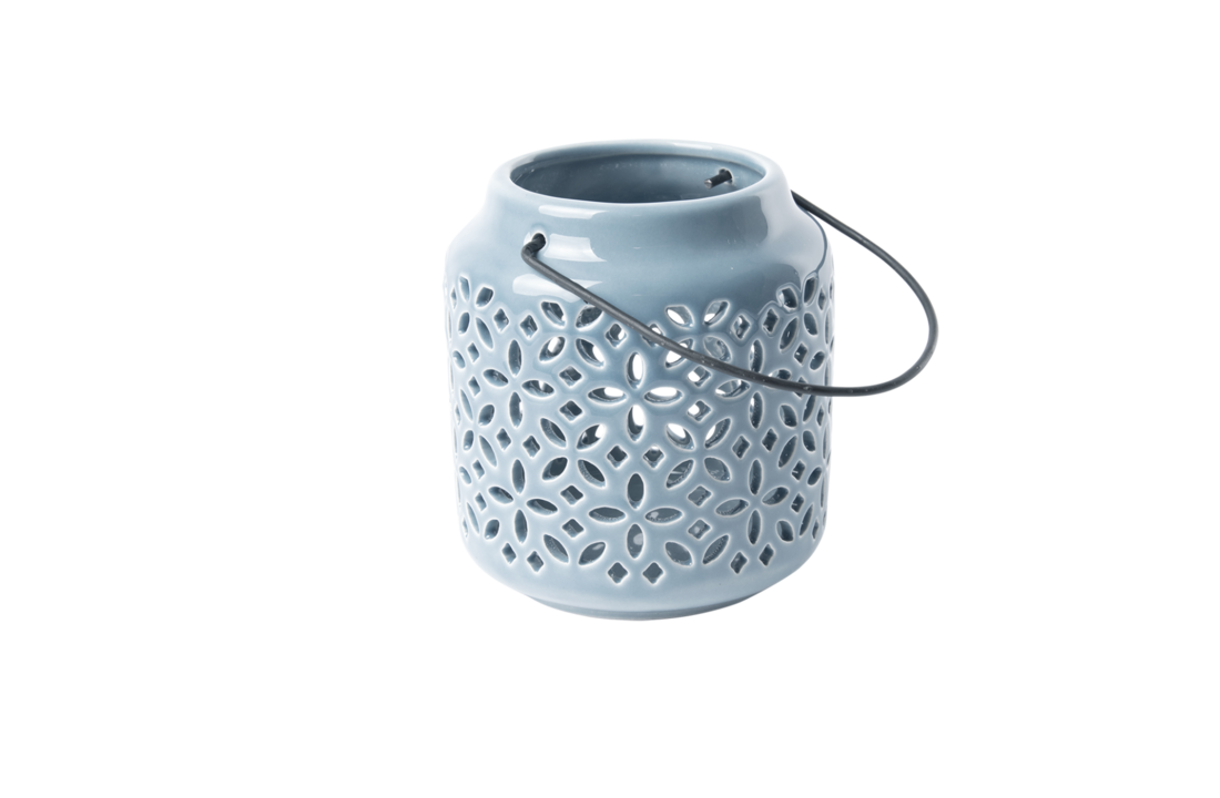 Esschert design - 50 tinten blauw windlicht - S