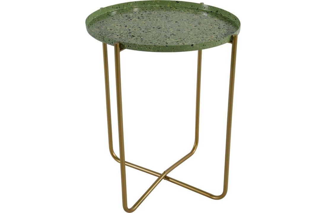 Bijzettafel terrazzo groen ø40,5x50cm