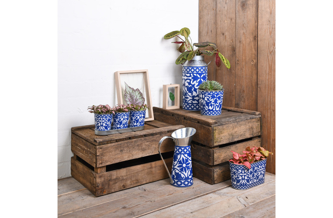 Esschert design - Portugese potjes op tray set van 3