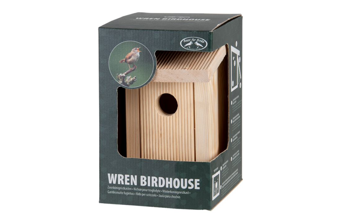Winterkoning nestkast in cadeaudoos