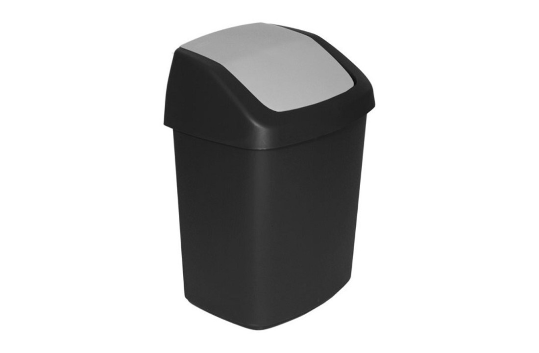 Curver afvalbak Swing 25L zwart/grijs