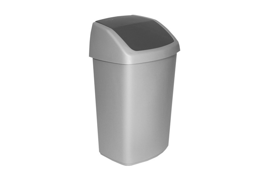 afvalbak swing zilver/antrac. 25L