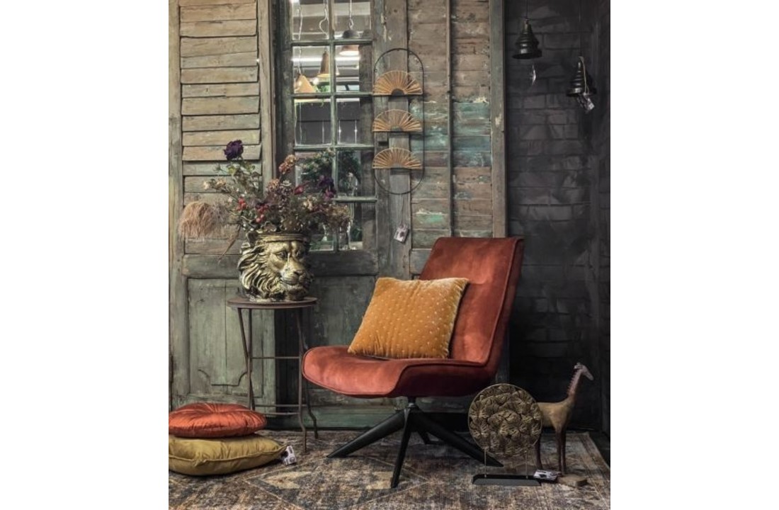 Draaifauteuil velvet roest