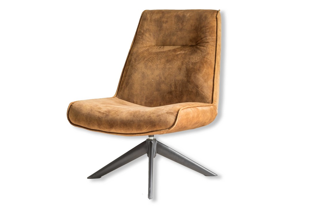 Draaifauteuil velvet oker
