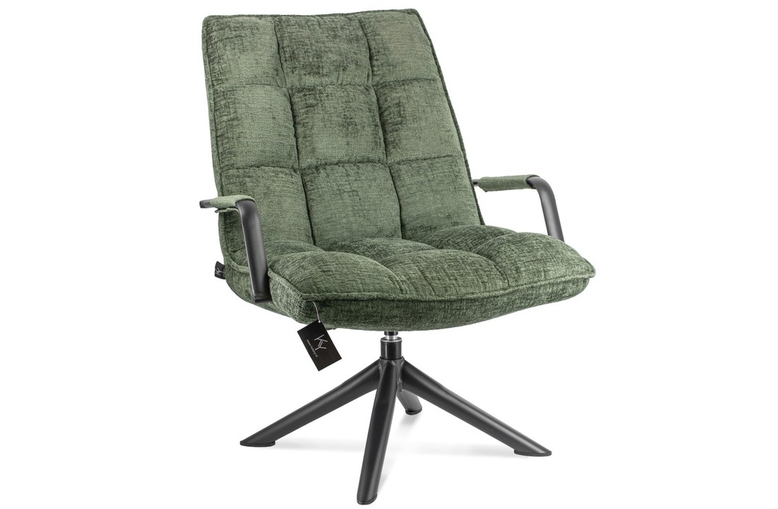 Draaifauteuil met arm donker groen