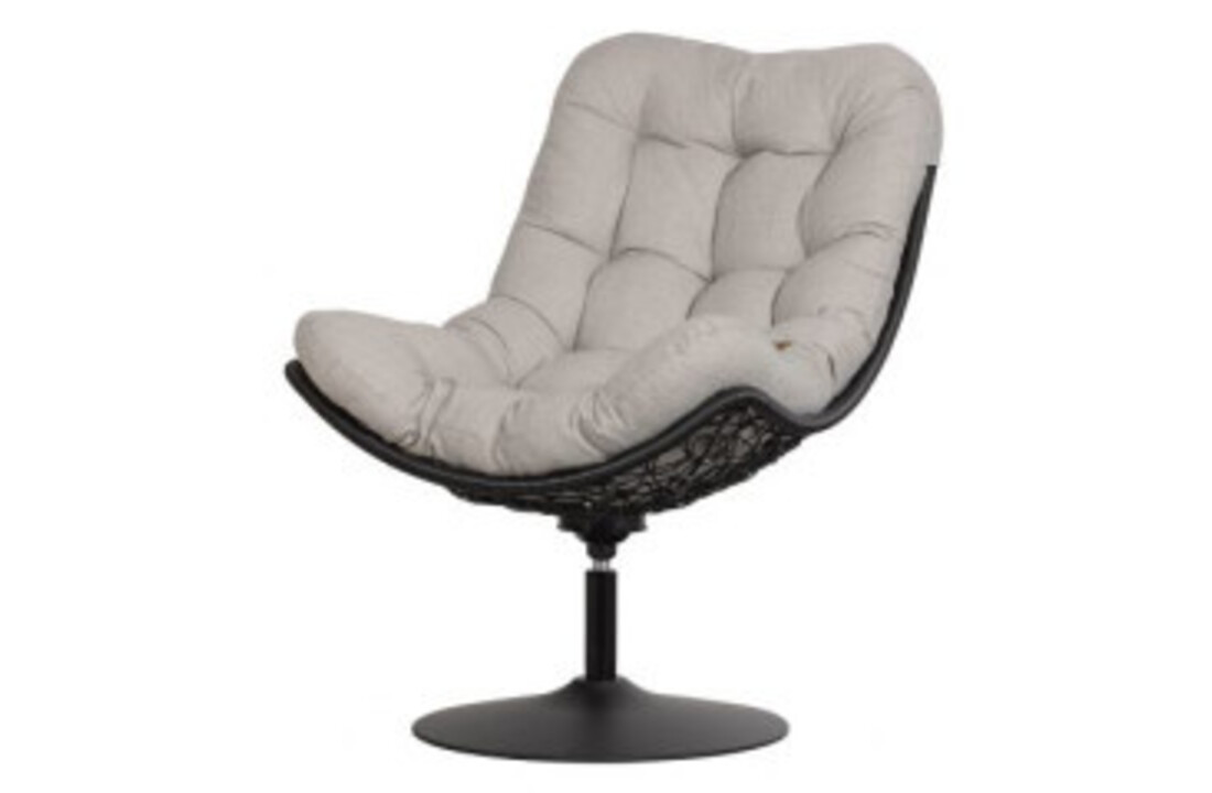 WOOOD - Vive Draaifauteuil Outdoor Rattan Naturel Melange / Zwart