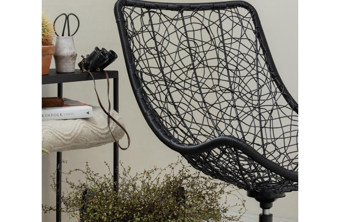 WOOOD - Vive Draaifauteuil Outdoor Rattan Naturel Melange / Zwart
