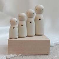 Houten poppetje meisje - Kleur Roomwit