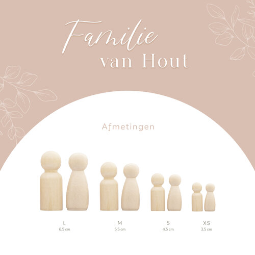 Houten poppetje meisje - Kleur Terracotta Houten poppetje meisje - Kleur Terracotta