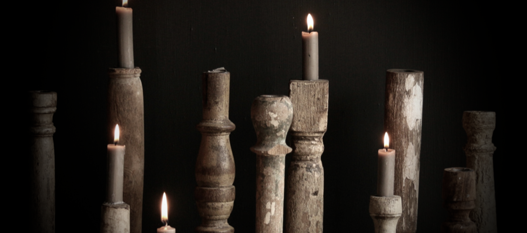 Wooden candlesticks