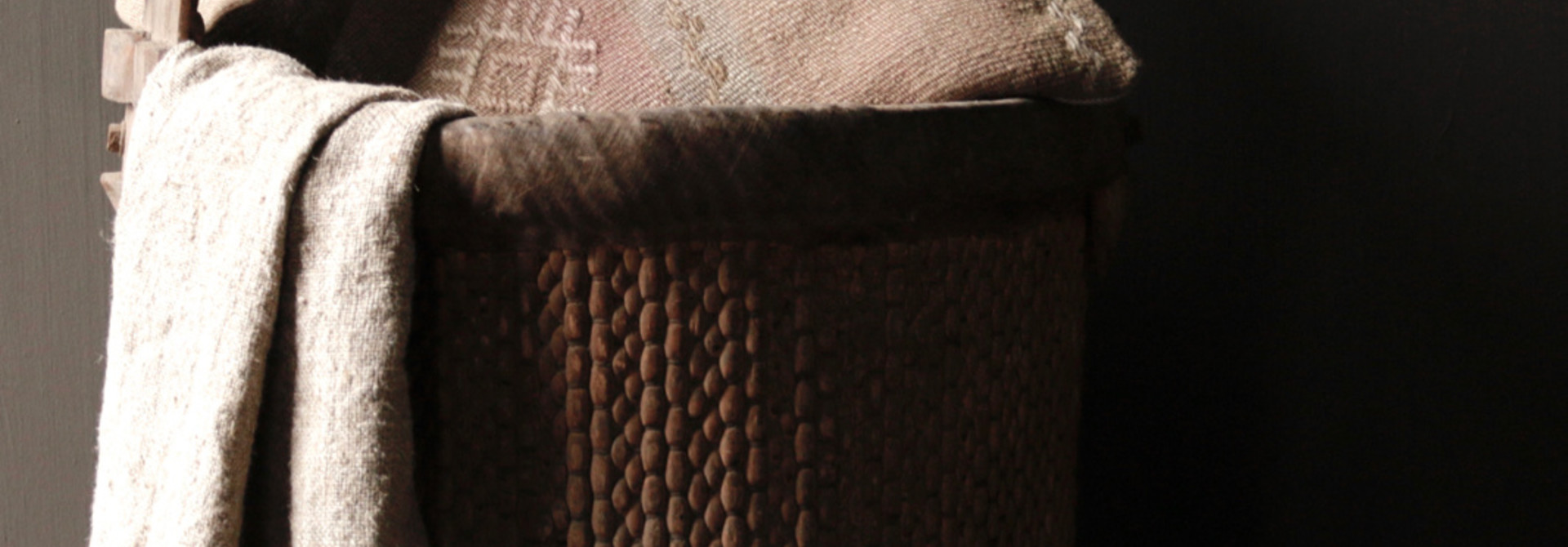 Oude Authentieke Wicker mand