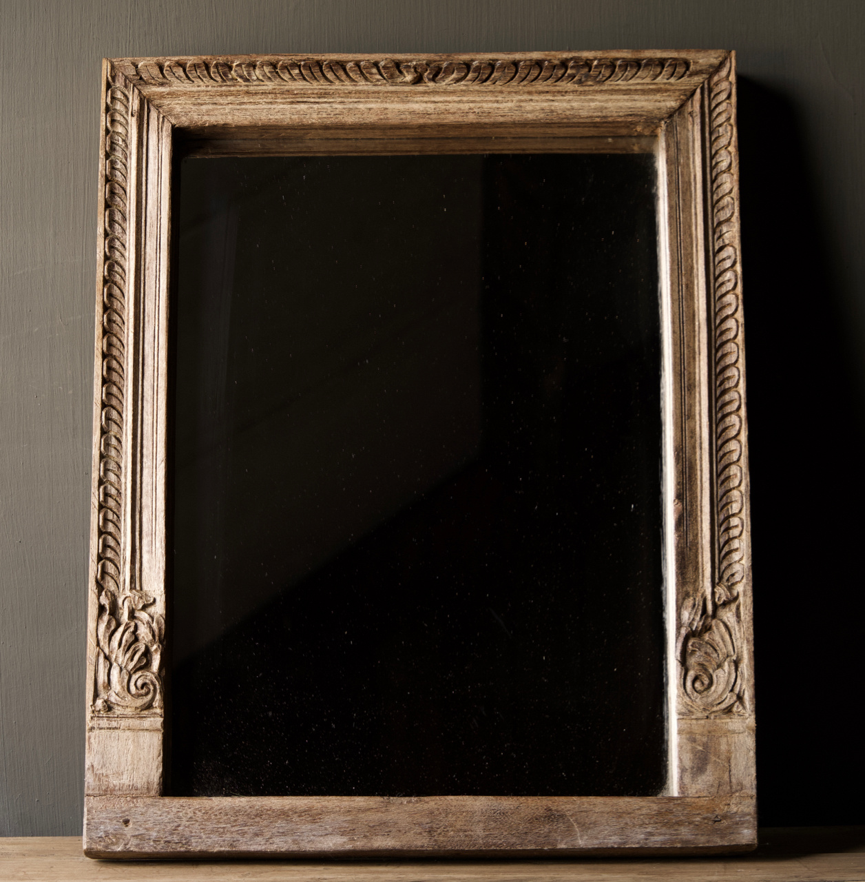 Ritueel op tijd patroon Authentieke originele oude houten spiegel - HerbersLifestyle
