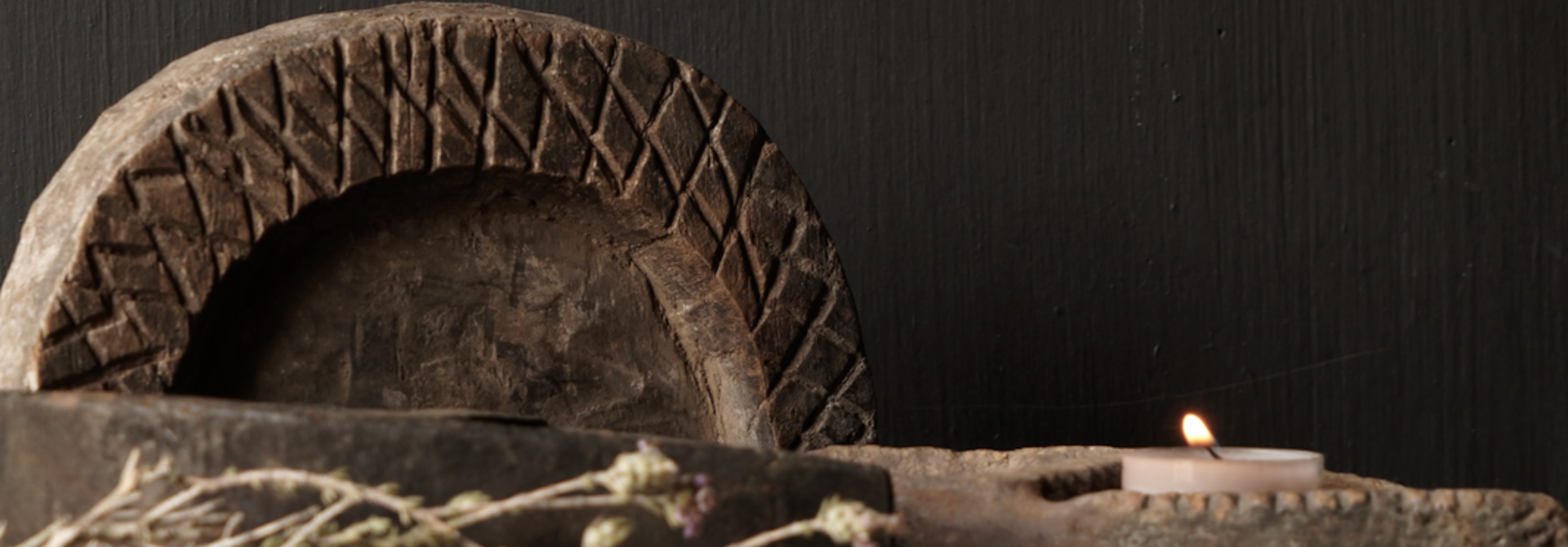 Old Nepalese wooden spice box