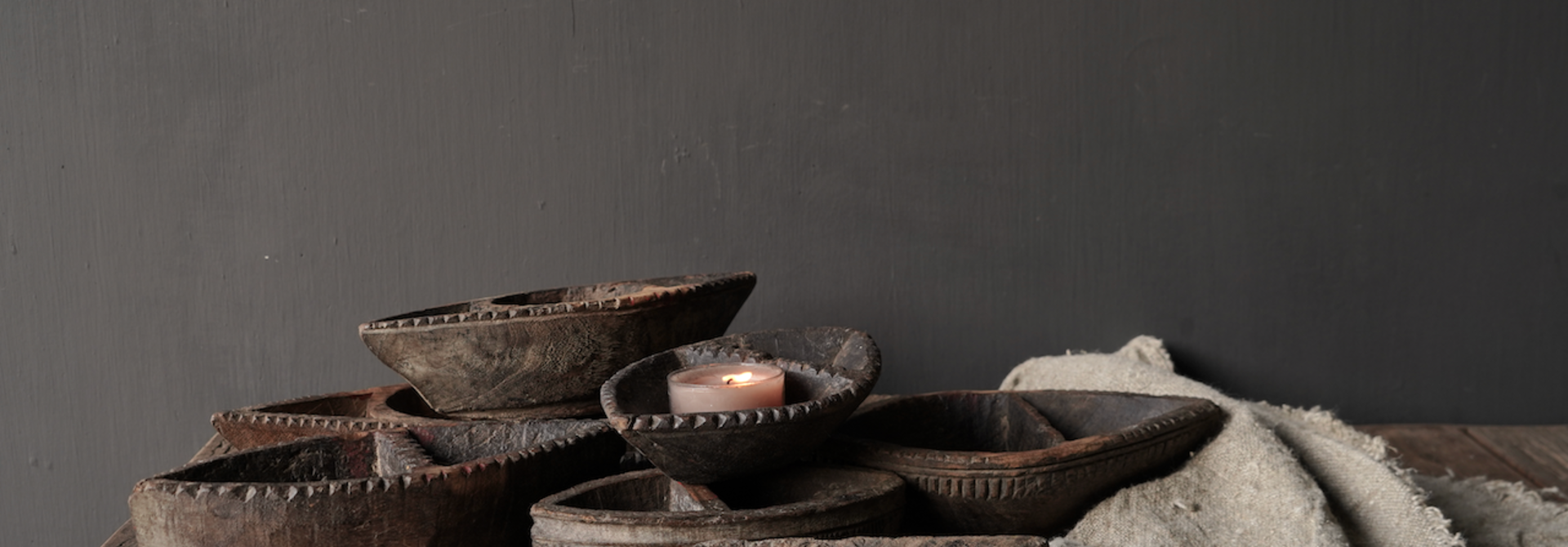 Old Nepalese wooden spice box