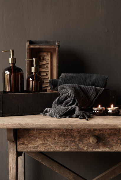 *reserved* brown glass soap dispenser